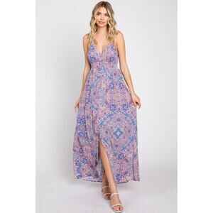 Lovestitch Floral Paisley Empire Waist Boho Maxi Dress